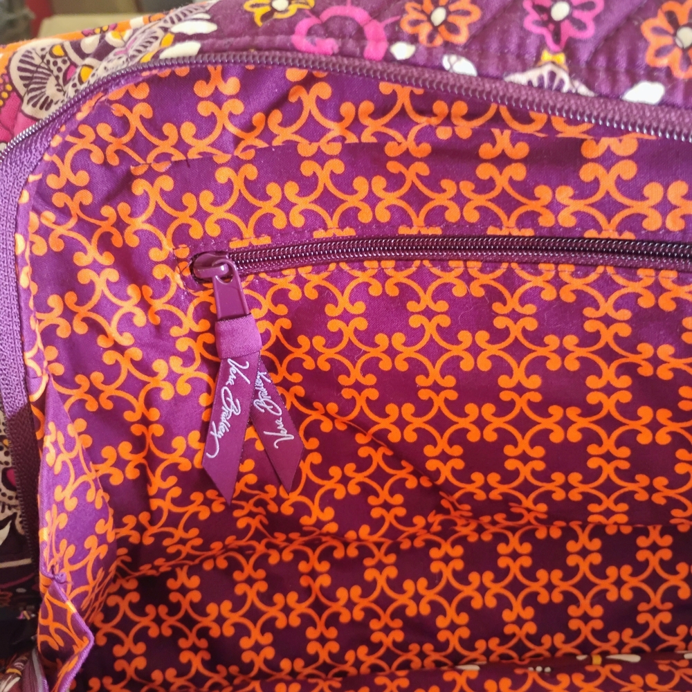 Vera Bradley Purple and Orange Travel Bag with Geometric Pattern & TwentyOne.